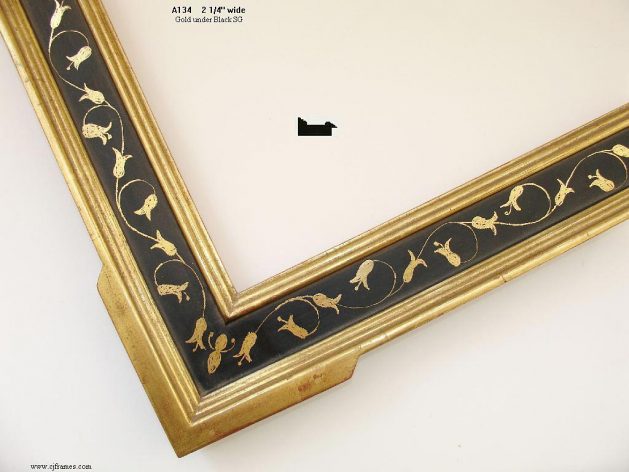 AMCI-Regence: CJFrames - Italian Frames - Gold Leaf - Black over Metal - Antique White - Ebony: A134