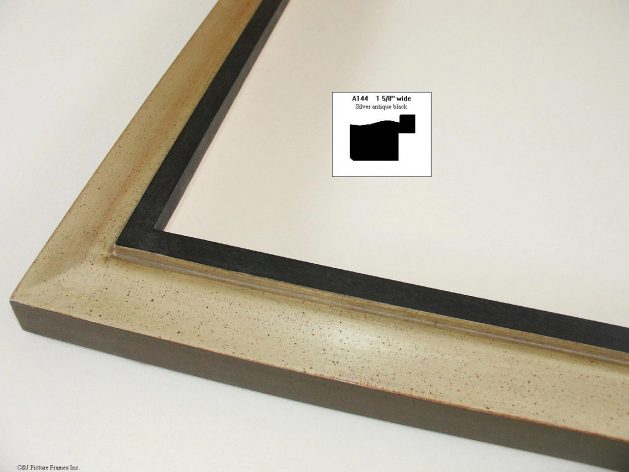 AMCI-Regence: CJFrames - Contemporary Frames - Gold Leaf - Black over Metal - Antique White - Ebony: A144