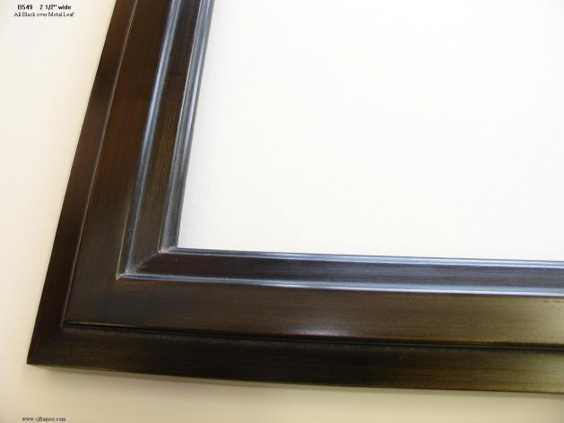 AMCI-Regence: CJFrames - Contemporary Frames - Gold Leaf - Black over Metal - Antique White - Ebony: B549