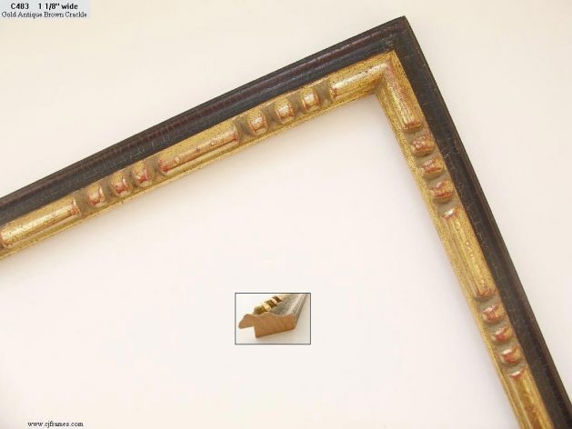 AMCI-Regence: CJFrames - Spanish Frames - Gold Leaf - Black over Metal - Antique White - Ebony: C483
