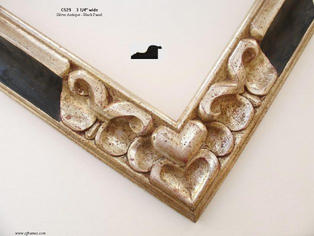 AMCI-Regence: CJFrames - Spanish Frames - Gold Leaf - Black over Metal - Antique White - Ebony: C529