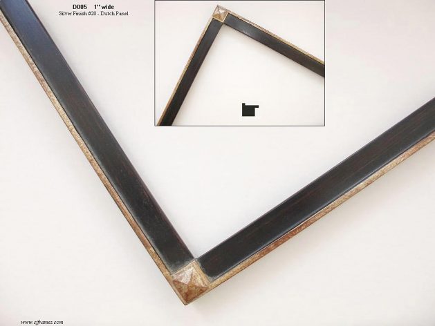 AMCI-Regence: CJFrames - Drawing Frames - Gold Leaf - Black over Metal - Antique White - Ebony: D005