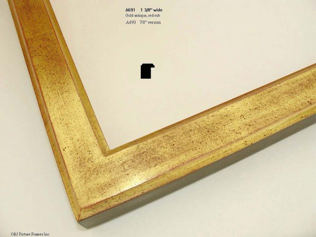 AMCI-Regence: CJFrames: Gold Leaf frames in a variety of styles Contemporary - Oriental - Hicks: a691, a690 - 7/8"