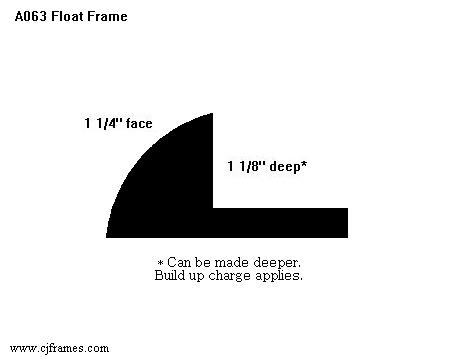 1 1/4" face, 1 1/8" deep* <span class="floaterPlease">Can be made deeper. Build up charge applies.</span>