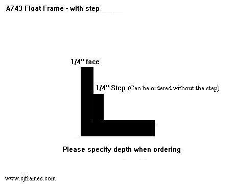 1/4" face, 1/4" step (can be ordered without the step). <span class="floaterPlease">PLEASE SPECIFY DEPTH WHEN ORDERING</span>